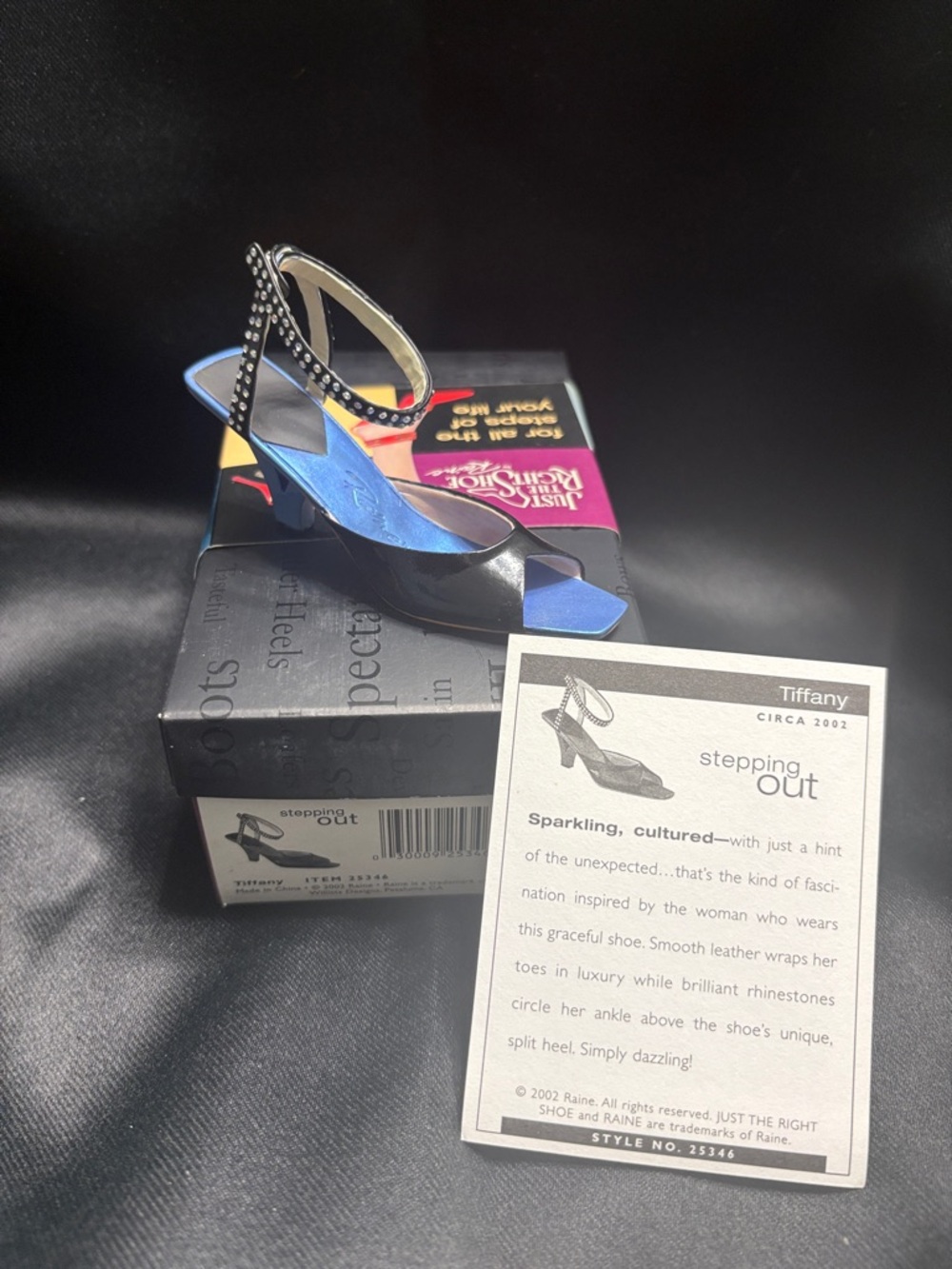 Just The Right Shoe Black and Blue Rhinestone Heels